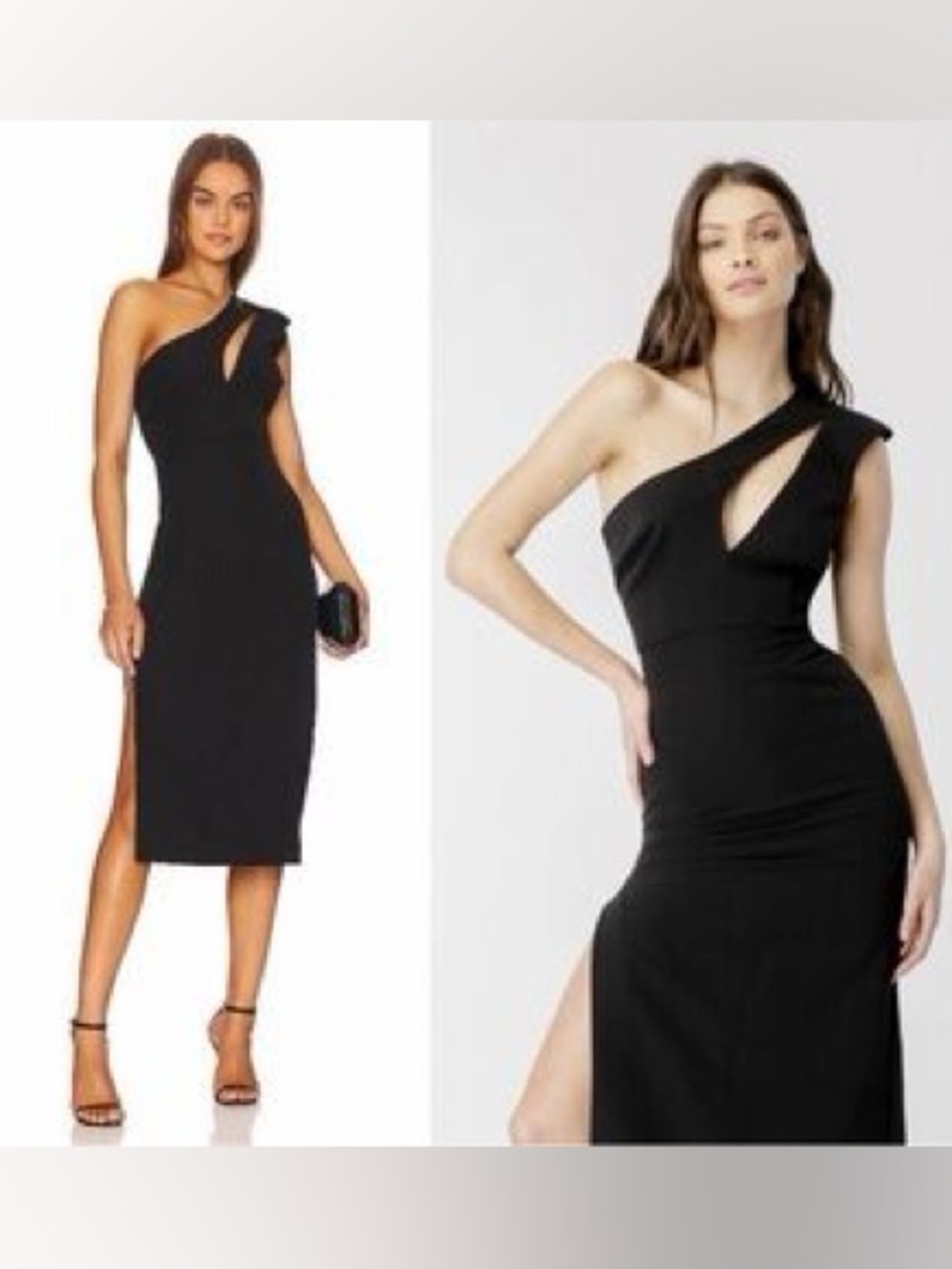 Bardot Black One-Shoulder Cutout Midi Dress